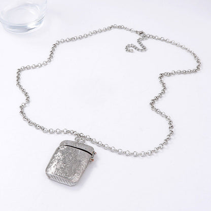 Elegant Minimalist Alloy Floral Pendant Box Chain Necklace – Versatile Casual Accessory for Effortless Style