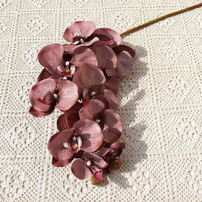 Realistic Artificial Orchid Stem with 10 Heads - Perfect for Home Decor, Weddings, and Photography - Stunning Faux Phalaenopsis Arrangement for Any Occasion