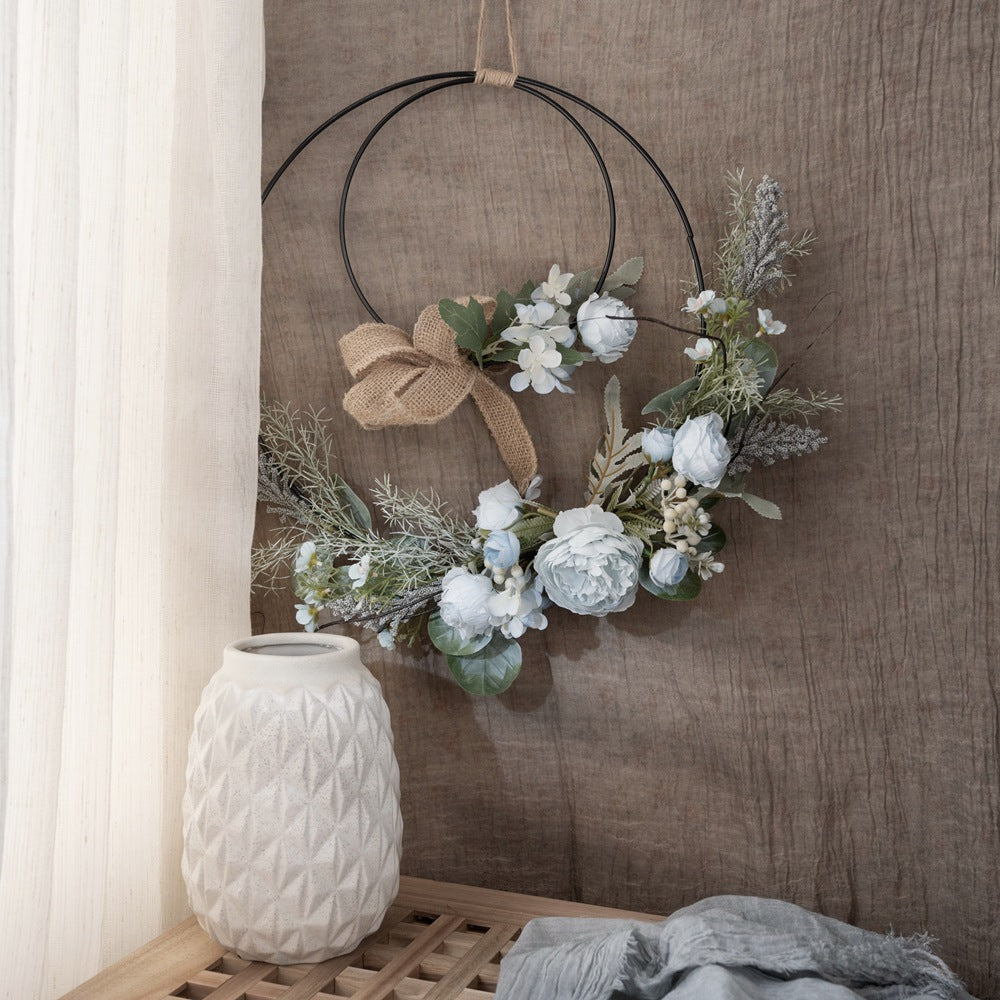 Entaling Double Ring Faux Flower Arrangement - Elegant Home Decor for Weddings, Stylish Handheld Bouquet, Beautiful Wall Decor, Perfect for Any Occasion - CF01075