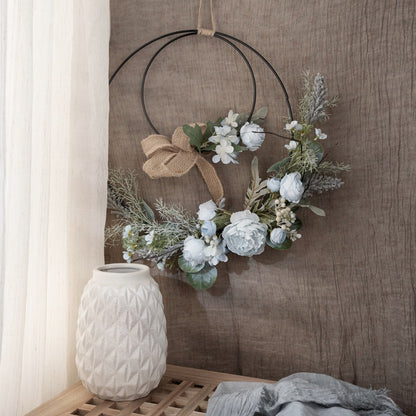 Entaling Double Ring Faux Flower Arrangement - Elegant Home Decor for Weddings, Stylish Handheld Bouquet, Beautiful Wall Decor, Perfect for Any Occasion - CF01075