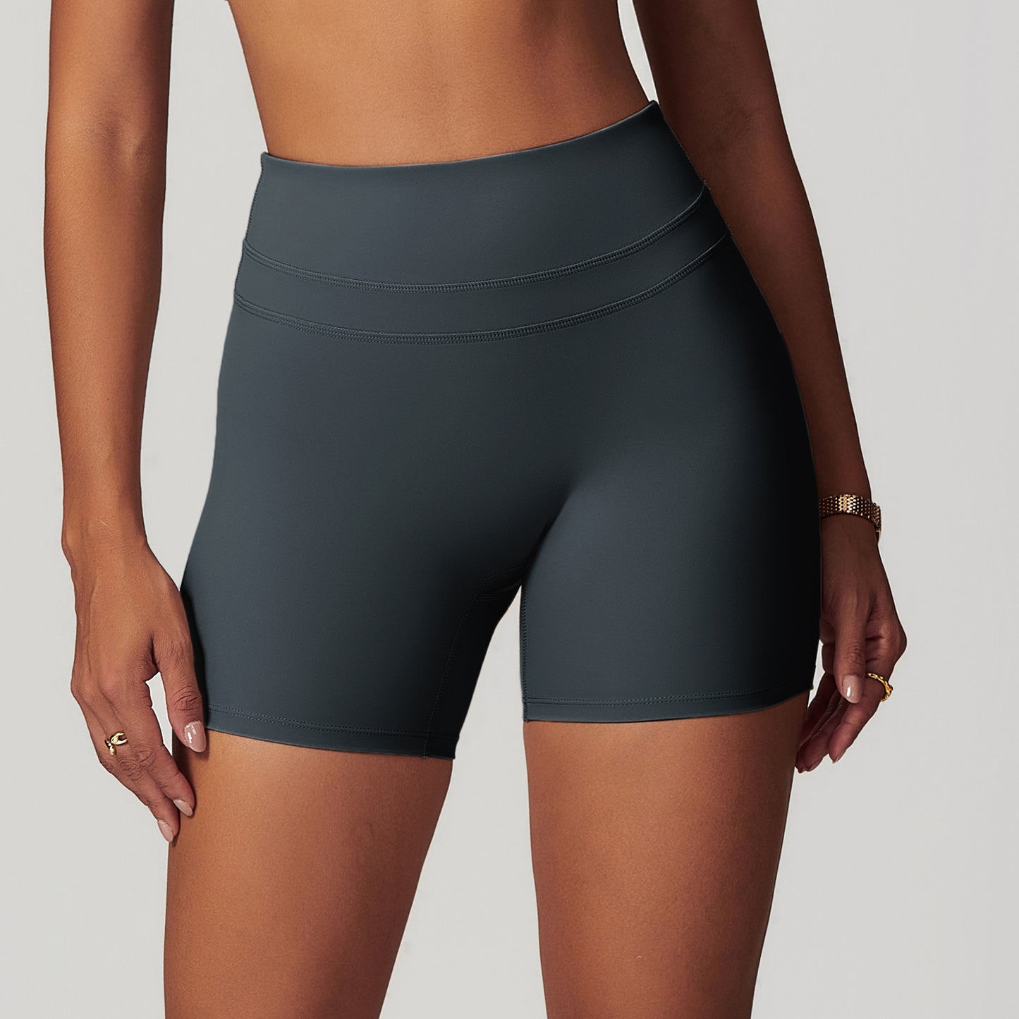 High Waisted Peach Lifting Yoga Shorts with Brushed Fabric for Comfort Stretchy Figure Flattering Workout and Running Shorts for Active Women Style 8863