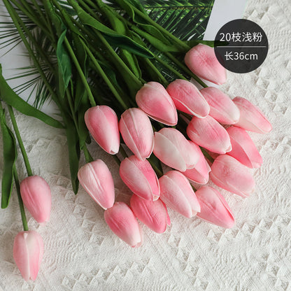 Realistic Miniature PU Tulips - Vibrant Artificial Silk Flowers for Home Décor, Arrangements, and Year-Round Enjoyment