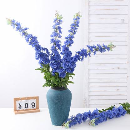 Realistic Single Stem Delphinium and Hyacinth Artificial Flowers for Wedding Decor, Hotel Arches, and Event Aisles – High-Quality Violet Silk Floral Arrangements