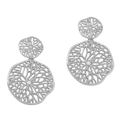 Stylish Vintage-Inspired Hollow Metal Geometric Circle Drop Earrings for Women - Unique Creative Design Perfect for Any Occasion