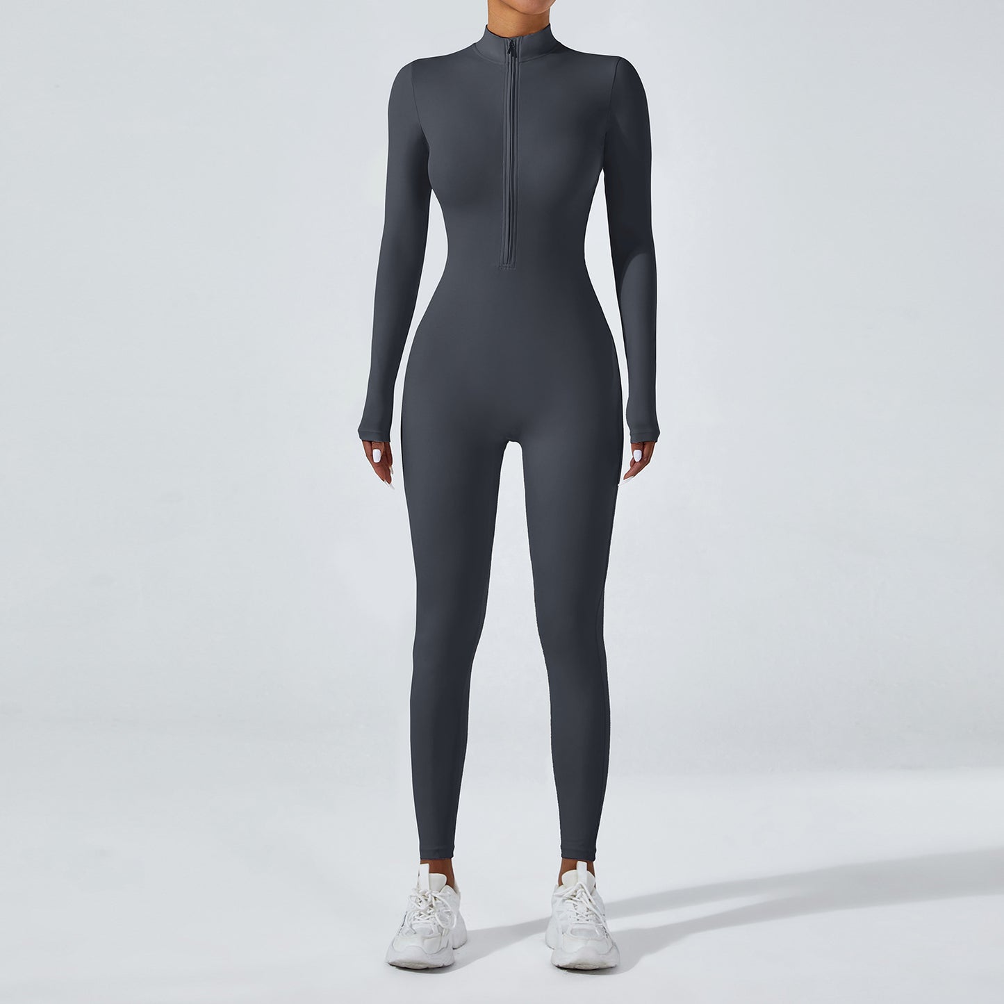 High Performance Zipper Long Sleeve Yoga Jumpsuit for Women for Intense Workouts Running and Fitness Activities