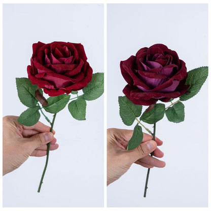 Elegant Velvet Rose Bouquet for Home Decor - Ins Inspired Faux Flowers for Weddings & Plant Walls - Stunning Artificial Floral Arrangement MW99332