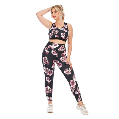 Plus Size Fitness Outfit Set Yoga Apparel with High Waisted Leggings and Supportive Sports Bra for Comfort and Performance Australia Activewear 12083 12084