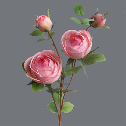 Stunning Four-Headed Peony and Rose Faux Flower Arrangement for Elegant Living Room and Dining Table Decor - Perfect for Home Styling and Lasting Beauty