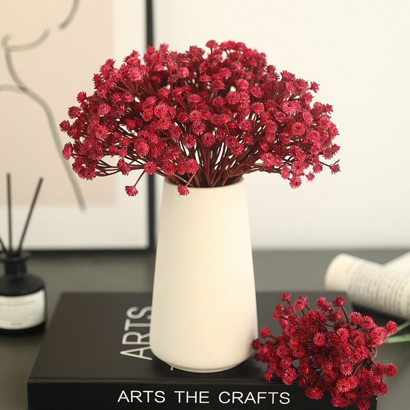 Charming Baby's Breath Plastic Flower Bouquet - Beautifully Crafted Faux Floral Decor for Home Decoration