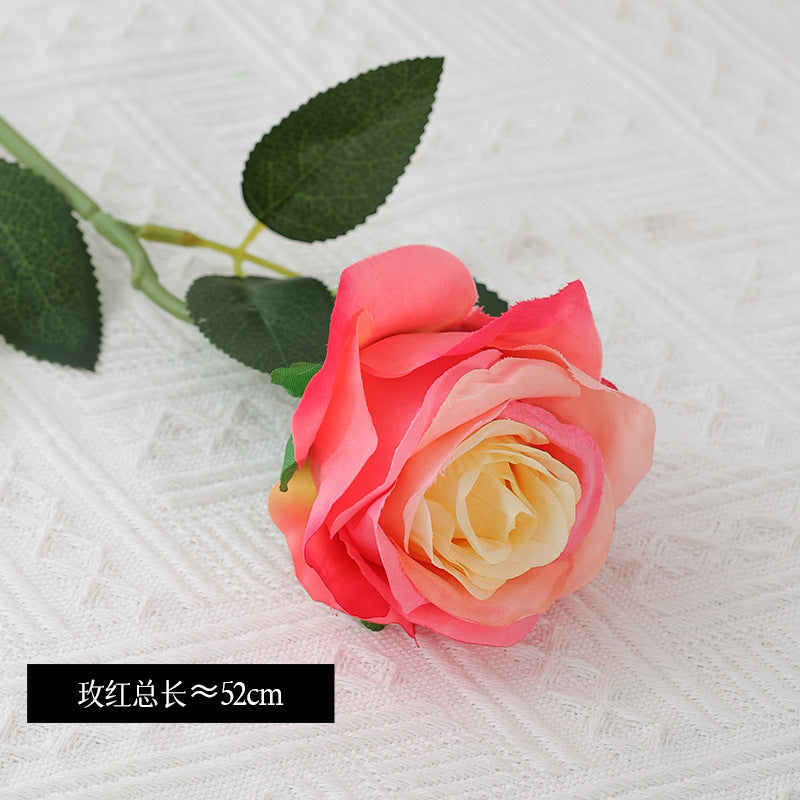 Stunning Single Silk Rose - Realistic Faux Flower for Outdoor Weddings, Valentine's Day Gifts, and Romantic Decor