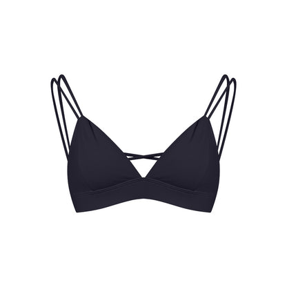 Autumn Winter Lightweight Double Strap Deep V Vacation Style Shell Bra Versatile Cross Back Sports Bra for Comfort and Style