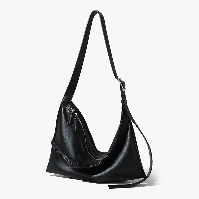 Imported Leather Underarm Bag Women's Crossbody Tote with Luxurious Feel Spacious Design and Minimalist Appeal for Commuters