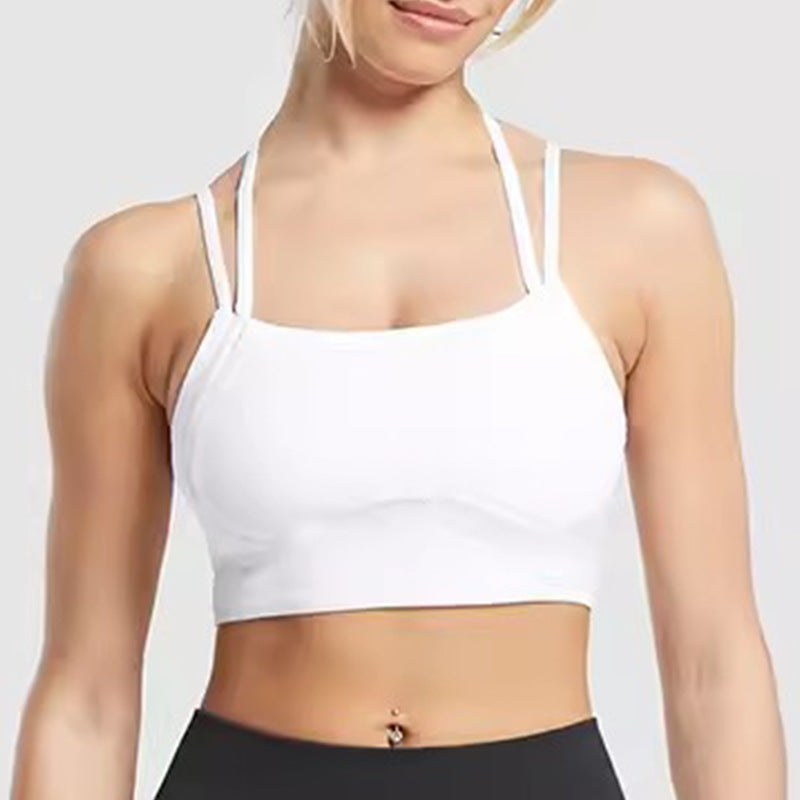 Chic Summer Yoga Top for Women High End Fitted Sports Bra with Built in Padding for Running and Exercise