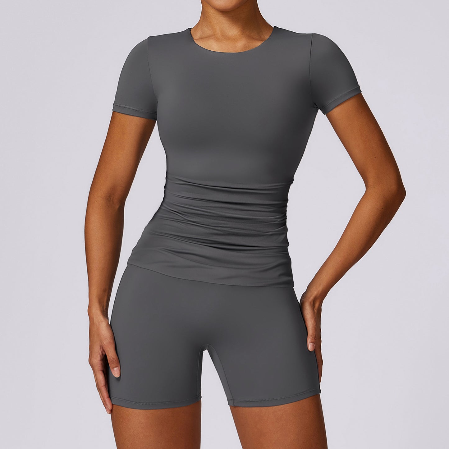 Quick Dry Women's Yoga Set and Comfortable Athletic Wear for Running Fitness and Everyday Casual Look Model 8575