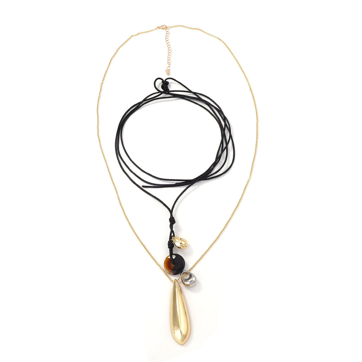Trendy Layered Geometric Alloy Pendant Necklace - Minimalist and Eco-Friendly Stylish Accessory for Everyday Wear