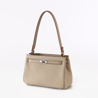 Quality Genuine Leather Vintage Lock Clutch Shoulder Bag Chic Handheld and Crossbody Design for Any Occasion