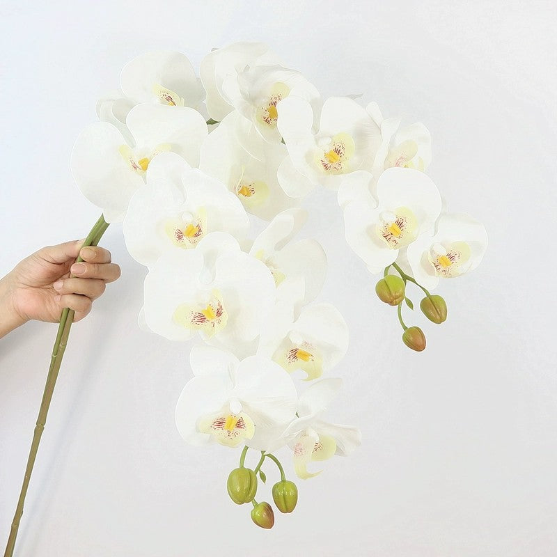 Quality 9-Head Orchid Arrangement - Beautifully Realistic Faux Flowers for Wedding and Home Décor - Perfect for Living Room, Parties, and Special Events