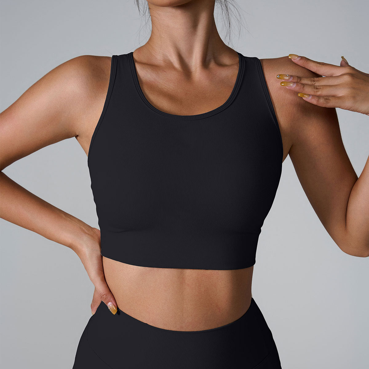 Versatile High Impact Sports Bra and Ribbed Yoga Tank Top for Maximum Support and Comfort During Workouts