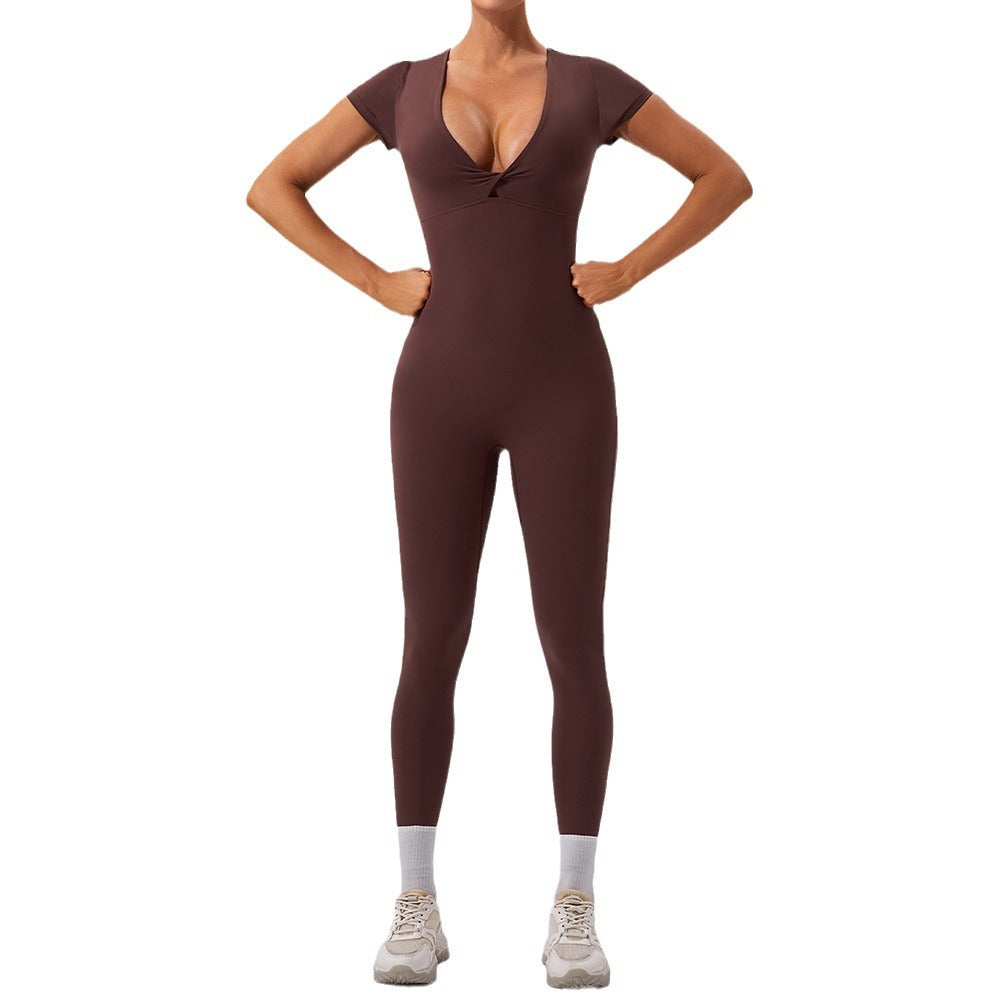 Short Sleeve Yoga Bodysuit for Women for Active Wear Fitness Training Dance and Workout Sessions