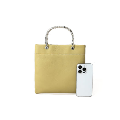 Genuine Leather Crossbody Bag for Women Distressed Cowhide Shoulder Bag with Chic Chain Handles Unique Design Tote for Everyday Use