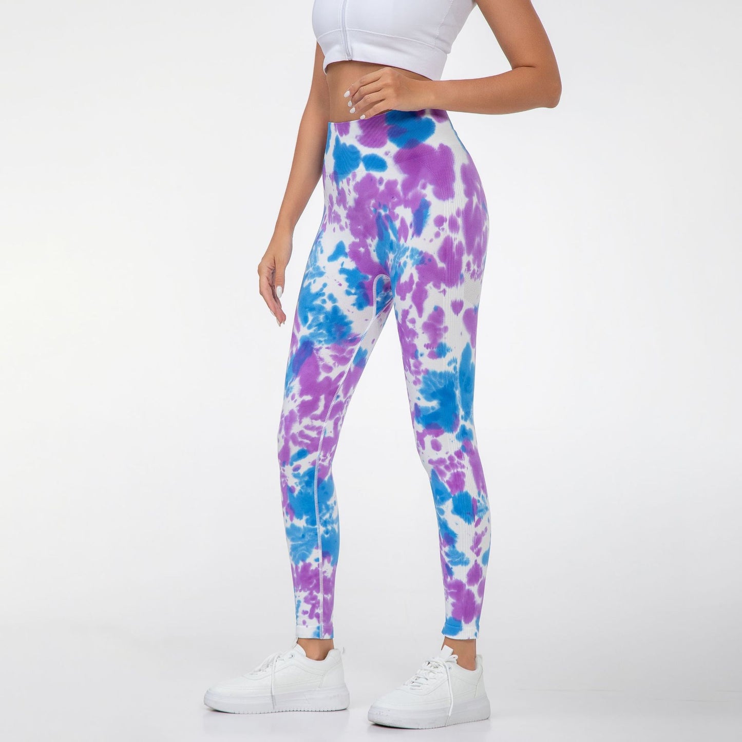 Seamless Tie Dye High Waisted Leggings for Women Peach Butt Enhancing Yoga Pants for Training Running and Fitness