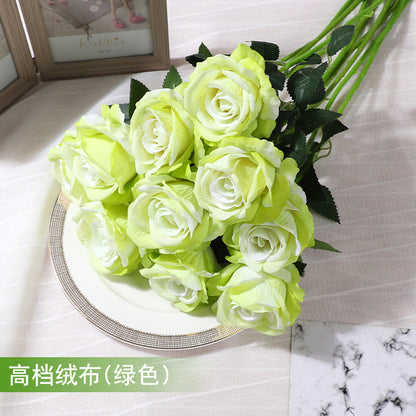 Realistic Gradient Silk Rose Flower Stem - Perfect for Weddings, Home Decoration, and Stylish Floral Arrangements