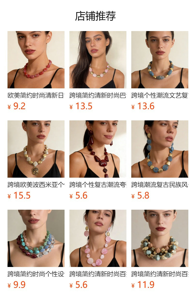 Chic Minimalist Acrylic Rainbow Heart Patchwork Necklace - Unique Collarbone Chain Jewelry for Women
