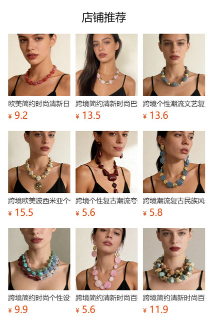 Chic Minimalist Acrylic Rainbow Heart Patchwork Necklace - Unique Collarbone Chain Jewelry for Women