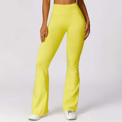 High Waisted Seamless Leggings with Flared Yoga Design Butt Lifting Abdomen Control and Comfortable Casual Sports Pants 7502