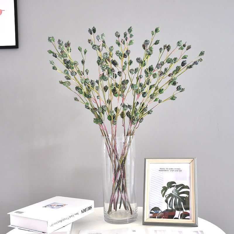 Realistic Eucalyptus Fruit Decorative Faux Flower Stem - Long Branch Eucalyptus Arrangement for Home Décor, Living Room Centerpiece, and Floral Vase Accents