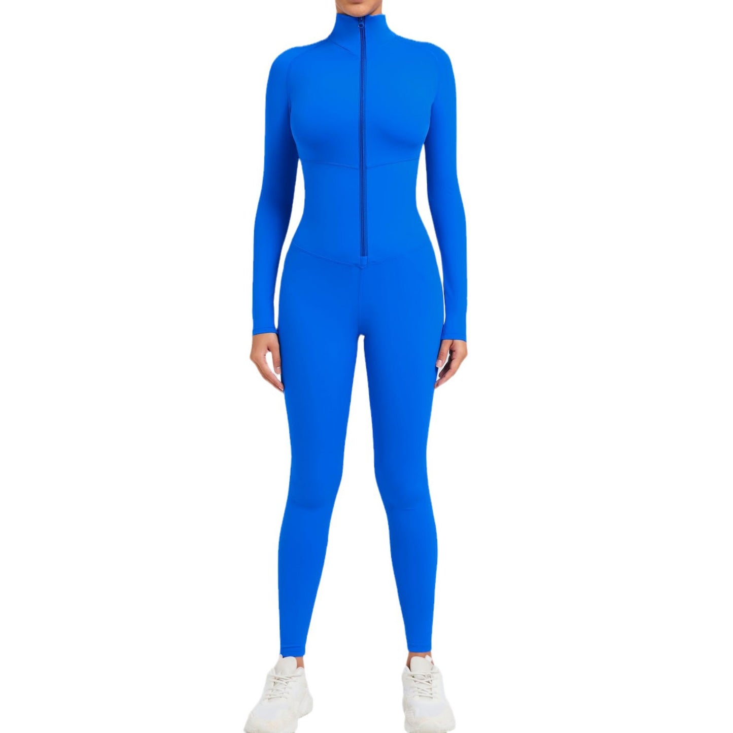 High Intensity Fitness Full Body Bodysuit with Tummy Control Design Zipper Closure and Long Sleeves for Yoga and Workout Sessions Model 10041