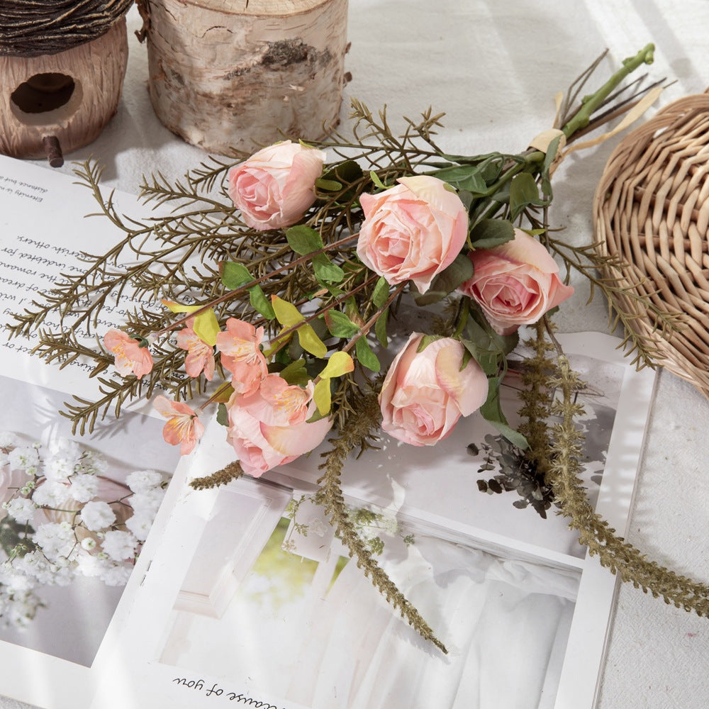 Stunning Faux Floral Bouquet with Buds - Ideal for Home Décor and Wedding Celebrations - Elegant Wall Display or Handheld Arrangement CF01251