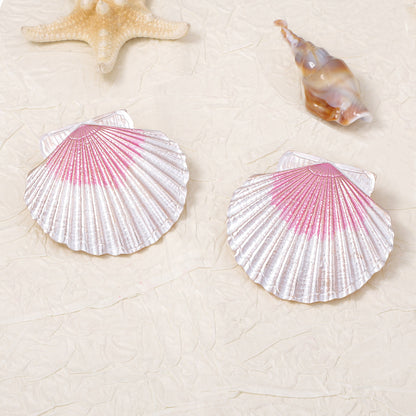Chic Casual Holiday-Inspired Alloy Color-Block Shell Statement Earrings - Unique Minimalist Design for Trendy Women