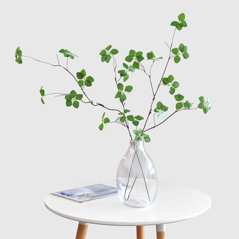 Lifelike Kwan Yin Lotus Leaf Artificial Plant - Modern Minimalist Indoor Decoration with Vines and Twigs for a Stylish Home