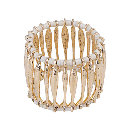 Stylish and Unique Lightweight Luxury Ocean-Inspired Alloy Long Fish Cutout Stretch Bracelet for Casual Elegance