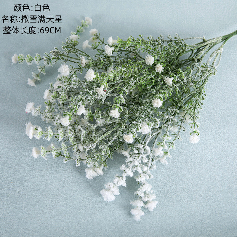 Stunning Snowy White Starry Spray Decoration - Realistic Christmas Floral Arrangements for Home & Wedding Decor - GF15696