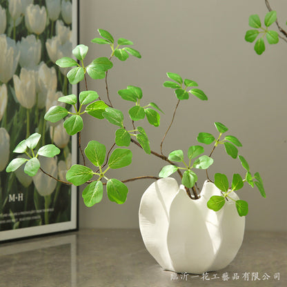 75cm Realistic Faux Lotus Leaf Plant - Zen-Inspired Minimalist Greenery for Modern Floral Arrangements and Home Decor