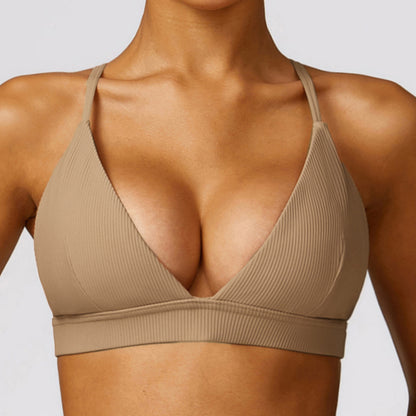 Seamless Quick Dry Yoga Bra with Unique Thread Design for Active Wear and Everyday Comfort Model 8526