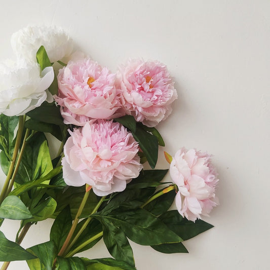 High-Quality Artificial Peony Bouquets - 3-Head Realistic Floral Arrangements for Home Décor and Stylish Model Room Styling