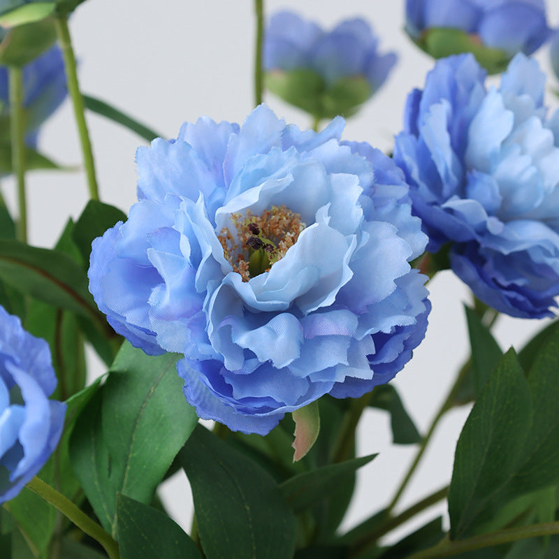 Elegant French-Inspired Triple Peony Artificial Flowers - Perfect for Hotel and Wedding Decorations, Living Room Accents, and Timeless Floral Arrangements