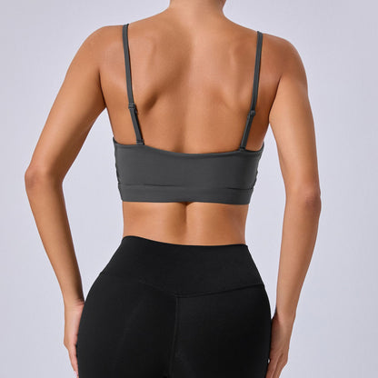 Versatile Removable Shoulder Strap Anti Slip Sports Bra Crop Top for Yoga Running and Fitness for Active Wear and Outdoor Workouts Style No 31462