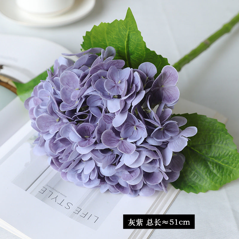 Realistic Hydrangea Faux Flowers -  Touch Moisture-Resistant Floral Decor for Living Room and Bedroom - Perfect for Photography Props and Elegant Home Accents