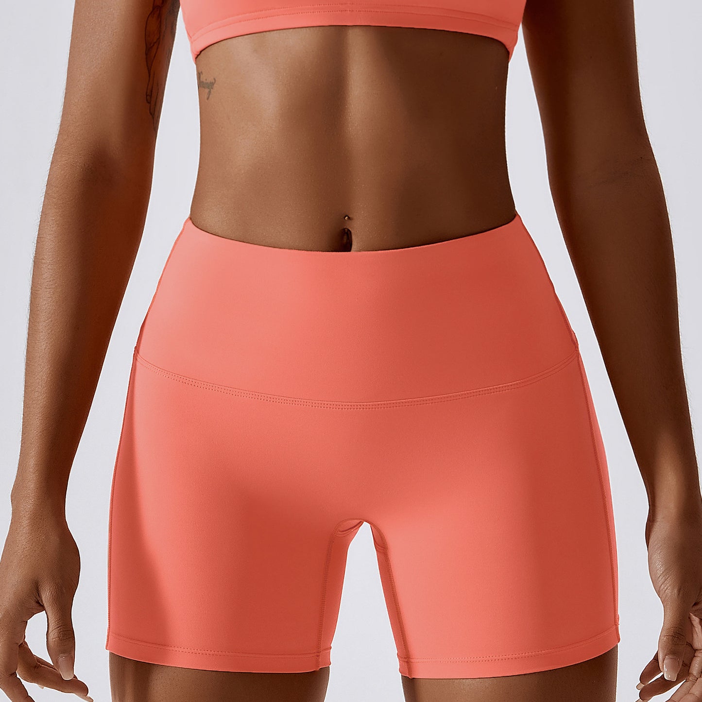 Vibrant Candy Colored Quick Dry High Waisted Yoga Shorts for Enhanced Butt Lift Compression Running and Fitness Workout Leggings Style 8013