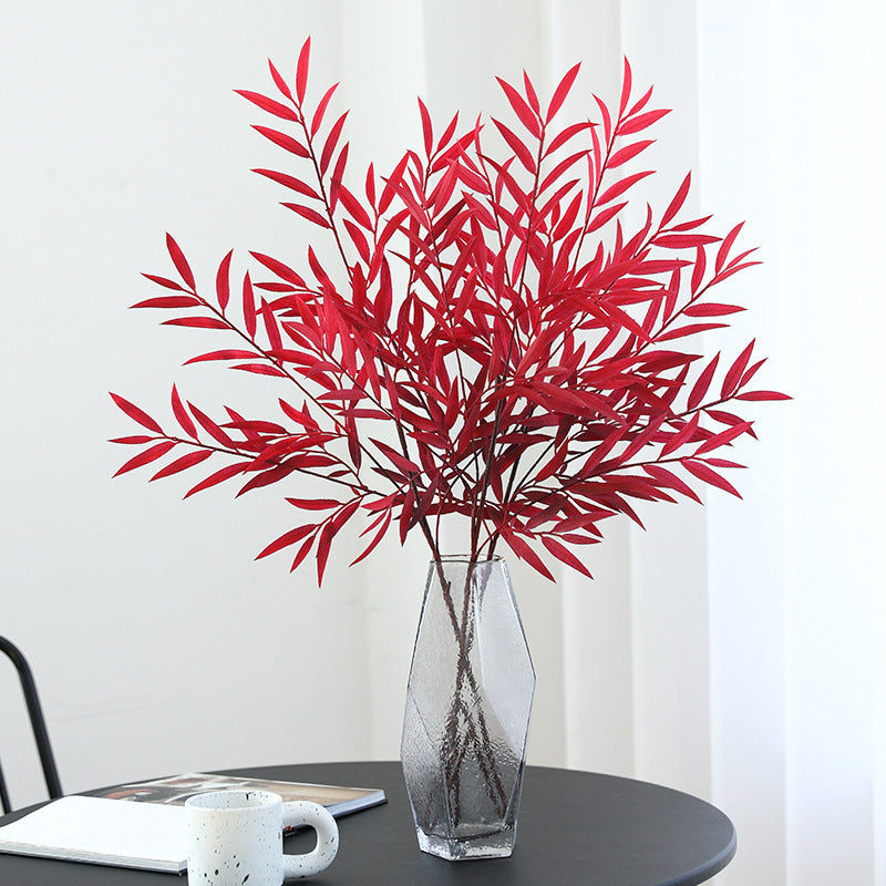 Vibrant Fall-Themed Artificial Willow Leaf Flowers for Outdoor Landscaping - Perfect Decorative Greenery for High Ceilings, Wall Art, and Garden Pathways