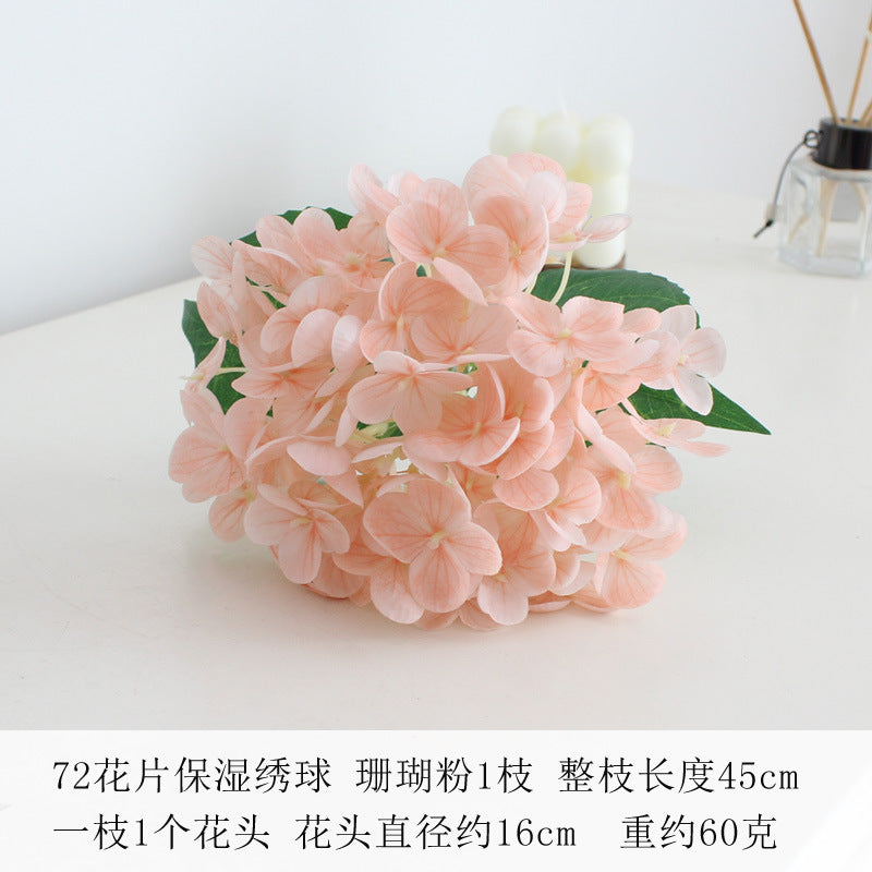 Realistic 72-Petal Hydrangea - Luxurious 3D-Printed Faux Floral Arrangement for Weddings and Home Decor - Long-Lasting Hydrating Effect