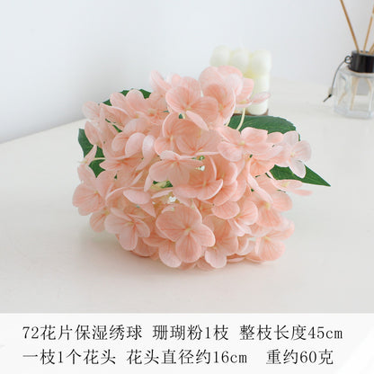 Realistic 72-Petal Hydrangea - Luxurious 3D-Printed Faux Floral Arrangement for Weddings and Home Decor - Long-Lasting Hydrating Effect