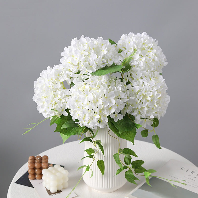 Elegant Simulated Hydrangea Bouquet - Luxurious Artificial Flower Arrangement for Living Room, Entryway, and Dining Table Décor - Sophisticated and Beautiful Home Accent