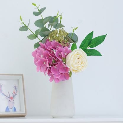 Stunning Bridal Bouquet with 5 Artificial Hydrangea and Rose Flowers - Perfect for Weddings, Home Décor, Entryways, Living Rooms, and Dining Tables