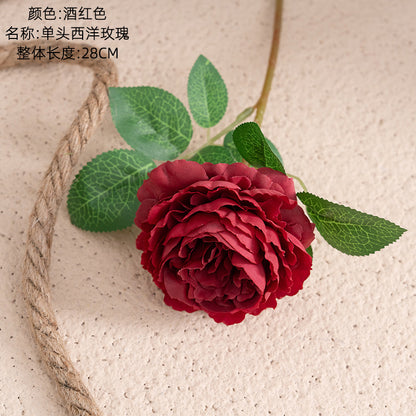 Single-Head Western Rose and Core Peony Artificial Flowers - Perfect Home Decor and Wedding Handheld Bouquet - Stunning, Realistic Faux Floral Arrangement for Celebrations and Events | MW51005