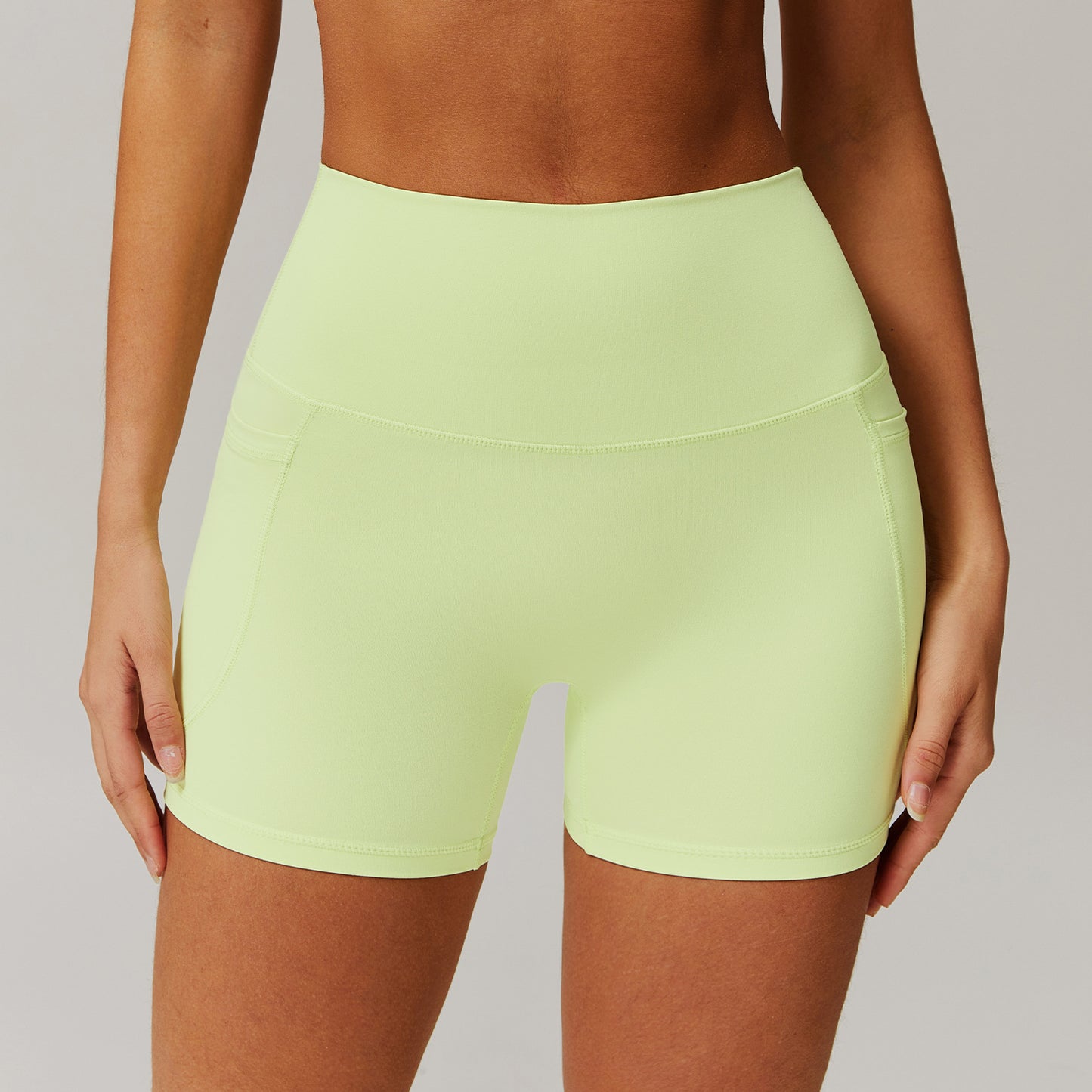 Summer Quick Dry High Waisted Active Shorts with Pockets Breathable Yoga and Running Shorts for Comfort and Performance